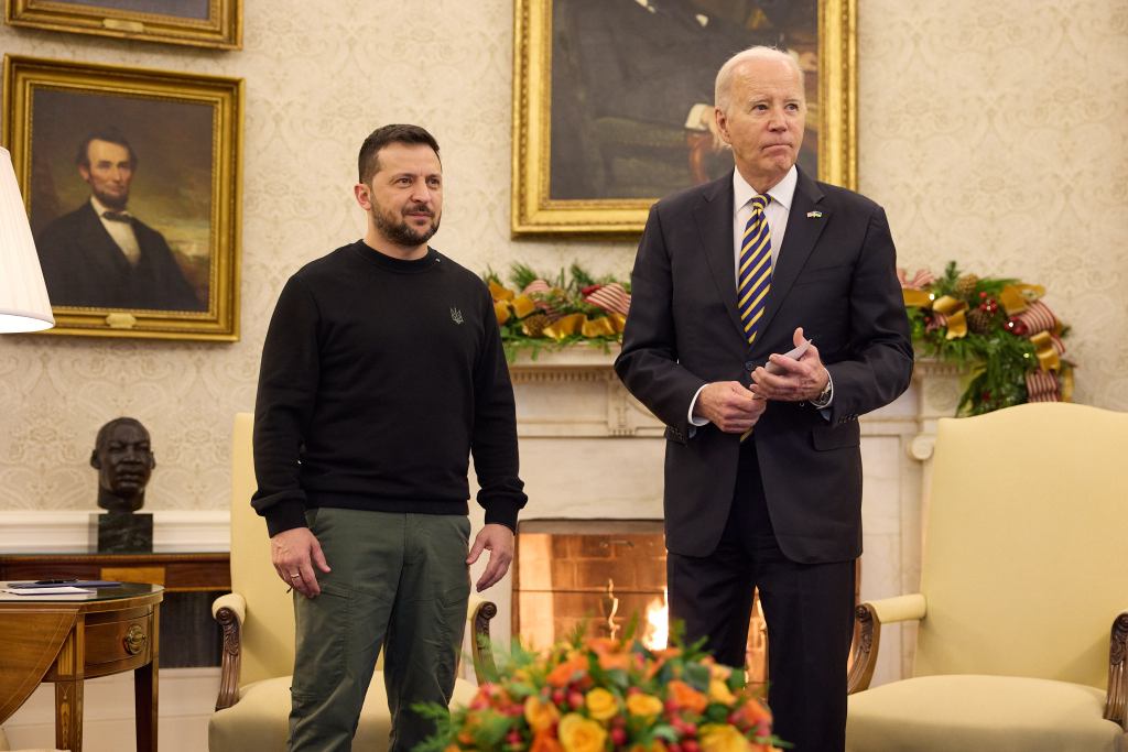 Volodimir Zelenski junto a Joe Biden